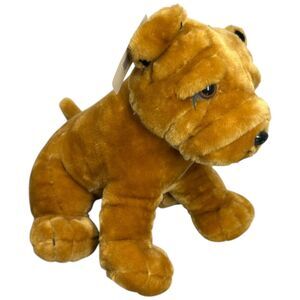 Soft Things Shar Pei Bulldog Puppy Dog Realistic Plush Tag 10 Inches Vintage
